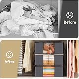 Lifewit 3 Pack 35L Clothes Storage Bins with Lids, Clear Window, Handles view 9