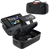 JSAUX Carrying Case for Steam Deck/Steam Deck OLED, Hard Shell Travel Case | Dual-layer Storage, USB C Cable Included, Built-in Cable Port, Fits Charger and Accessories