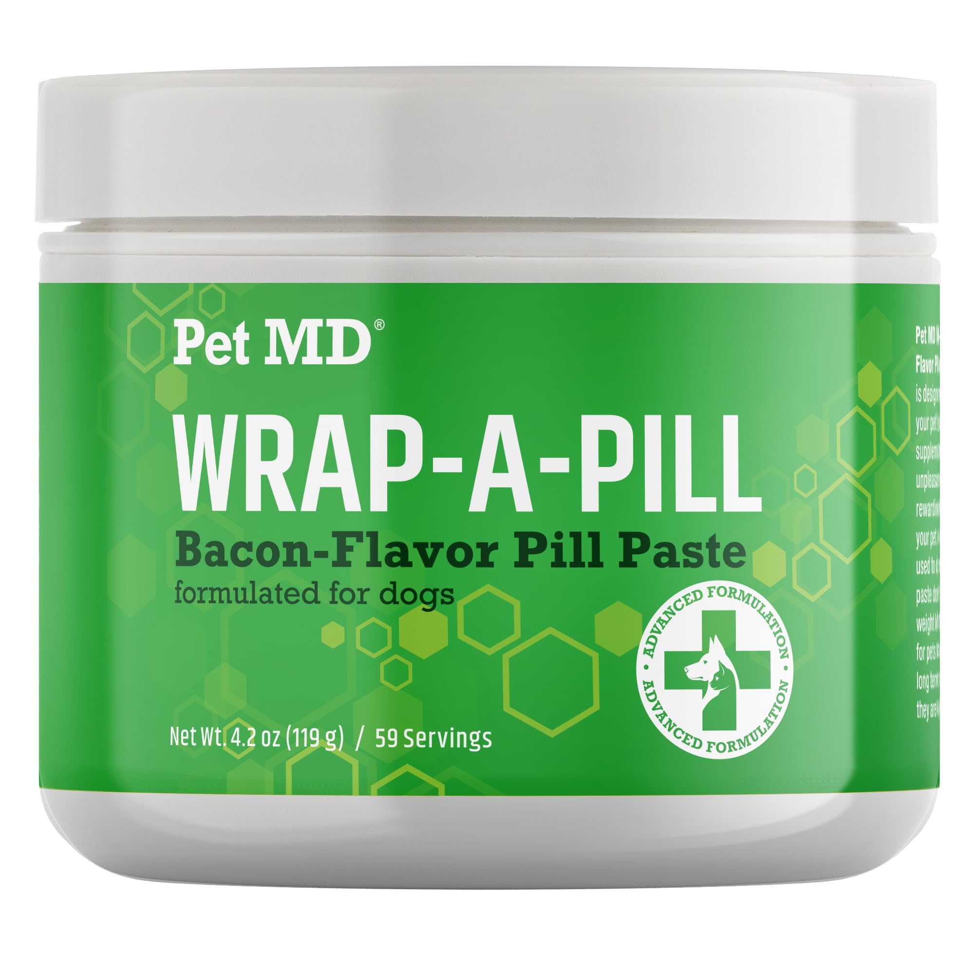 Pet MD Wrap A Pill Bacon Flavour Pill Paste for Dogs - Create a Pocket to Hide Pills and Medication - 59 Servings