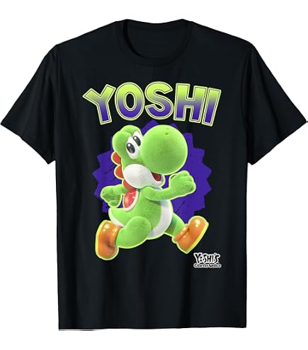 Amazon.com: Yoshi's Crafted World Poochy Burst Game Logo Graphic T