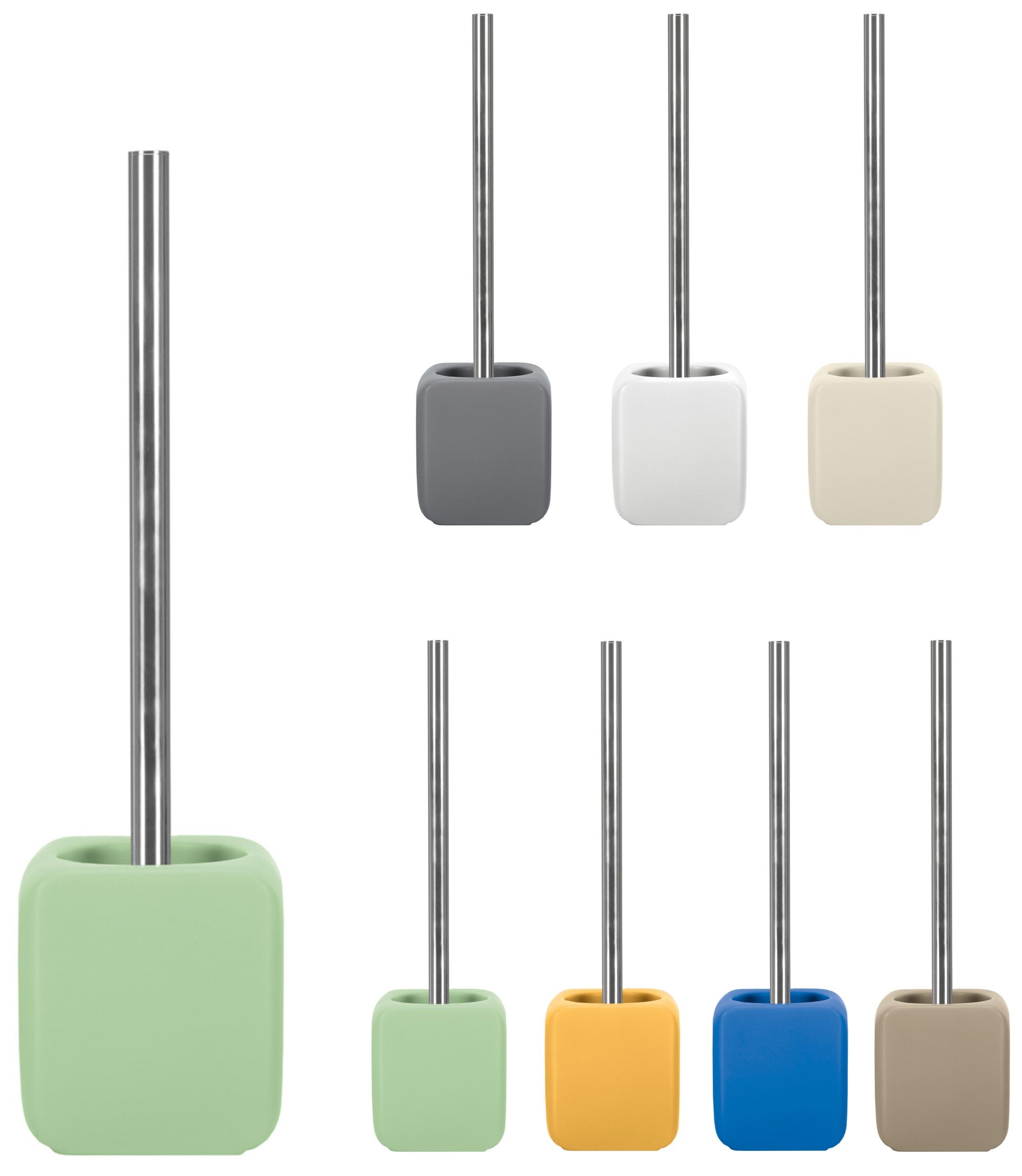KW Cube Ceramic Toilet Brush and Holder (Thistle Green) — image 1