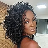 Leeven Gogo Curl Crochet Hair 10 Inch 8 Packs Black Ocean Wave Crochet Hair Pre Looped Deep Twist Goddess Box Braids Short Cu