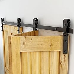 CCJH 60" Bi-Folding Sliding Barn Door Hardware Kit