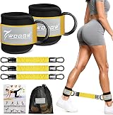 WOQQW Resistance Bands Set with Ankle Straps and Cuffs 3 Levels 10/20/30 lb view 1