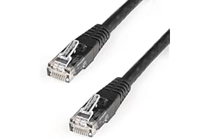 StarTech.com 6ft CAT6 Ethernet Cable - Black CAT 6 Gigabit Ethernet Wire -650MHz 100W PoE++ RJ45 UTP Molded Category 6 Networ
