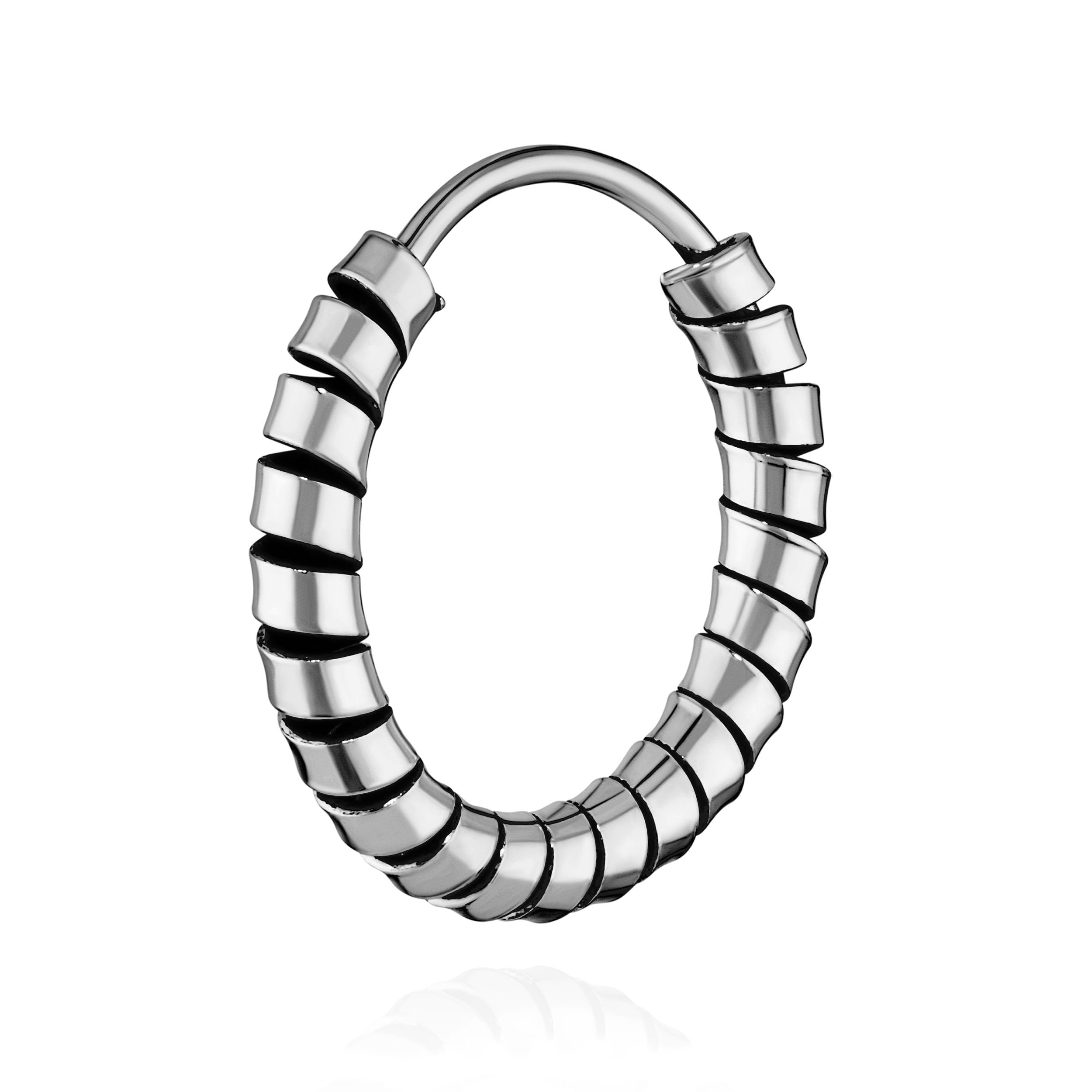 Nklaus 2X Single 925 Sterling Silver Celtic Gothic Hoop Earrings 12mm 40386