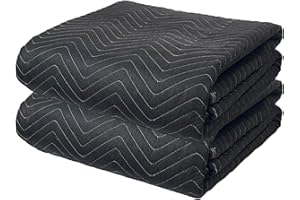 JourneyO 2 Padded Moving & Packing Blankets Heavy Duty - 80" x 72" (65 lb/dz Weight) - Shipping Furniture Pads for Moving and Storage (2 Heavy Duty 65 lbs/Dozen)