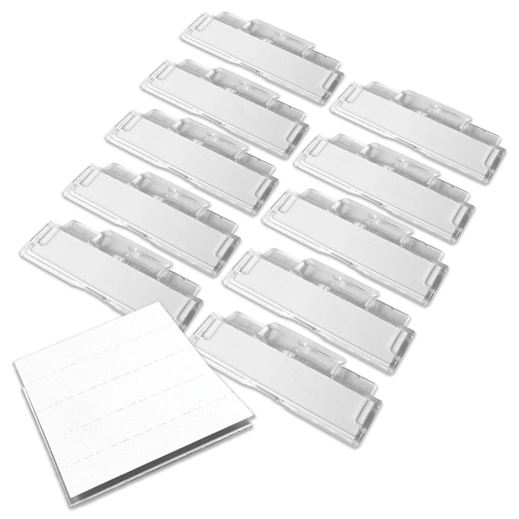100 Suspension File Tabs And Inserts - Clear Plastic Filing Cabinet Tab Hanging File Tabs & Repositionable Label Insert File Name Tags For Suspension Folders Filing Index Dividers (100 Tabs & Inserts)