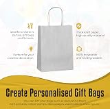 Thepaperbagstore 10 Silver Small Paper Bags With Handles 18x22x8cm view 5