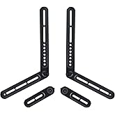 Dynavista Soundbar Mount Sound Bar TV Bracket for Mounting Above or Under TV, Fits 22lbs(10kg) with Adjustable Long and Short Extension Arm
