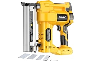 Cordless 2" Brad Nailer Compatible with DeWalt 20V Battery(No Battery), Ecarke 2 in 1 Electric Nail Gun Staple Gun with 18GA Nails/Staples, Battery Power Nail Gun for Trim Wood Crafting Home Carpentry