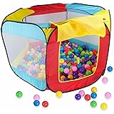 Pop-up Kids Ball tent, Easy Folding Ball Hut, Kid Play House Ball Pool, 11x50x29 inch Ball Pit, Indoor Outdoor Ball Hut Hideaway Tent, Play Hut with Zippered Storage Bag (Balls not included)