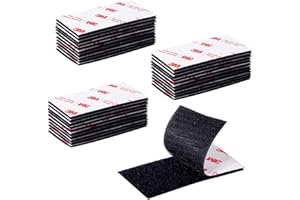 P7YAUMY Hook and Loop Strips 30 Sets 2in x 4in, Double Sided Adhesive Strips Fastener, Reclosable Sticky Back Interlocking Nylon Picture Hanging Strips, Double Sided Carpet Tape