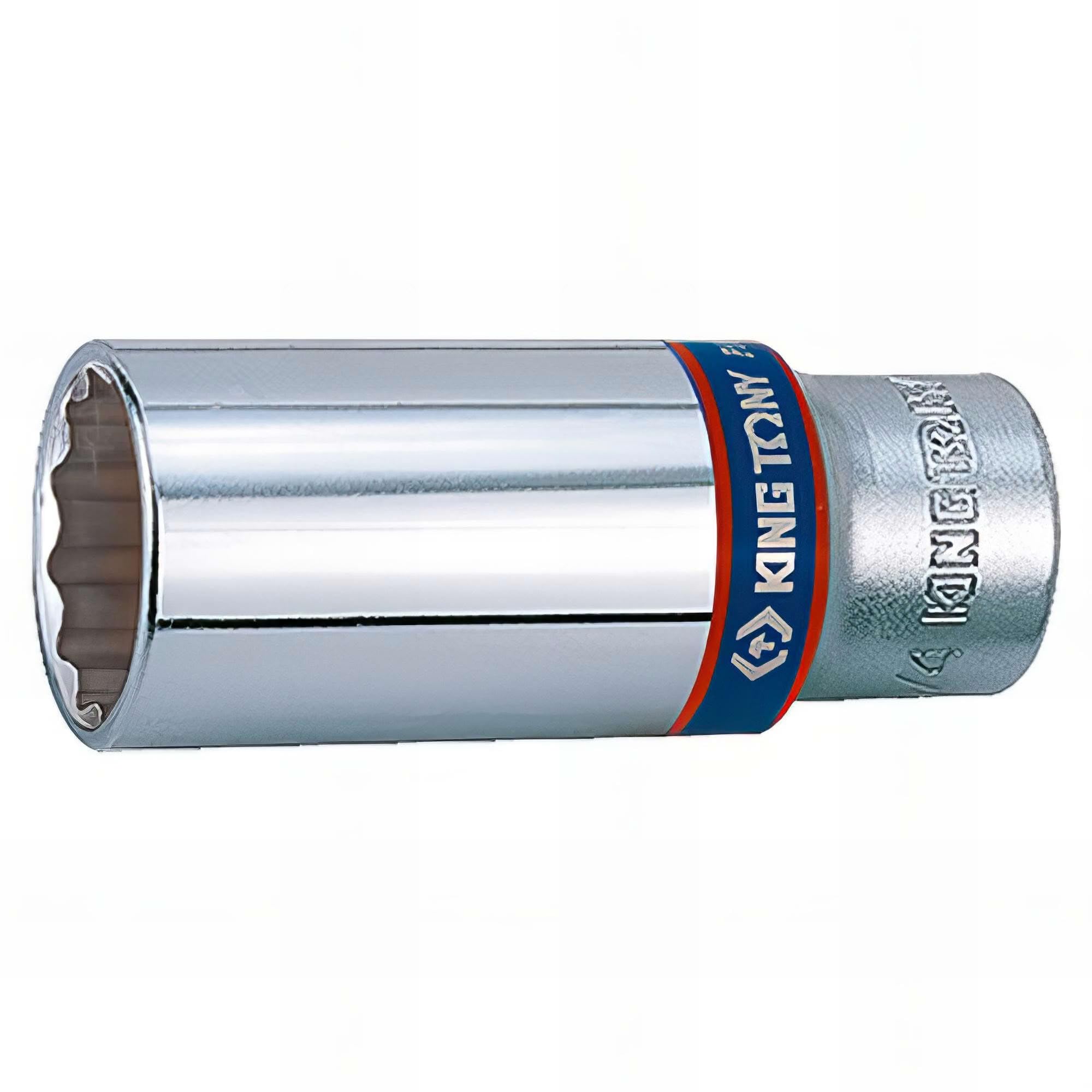 King Tony BLI323024M Blister Socket Long 3/8" Bi-Hexagonal 24mm L63mm for DIYers & Professionals, Designed for Repair and Installation tasks, 24mm