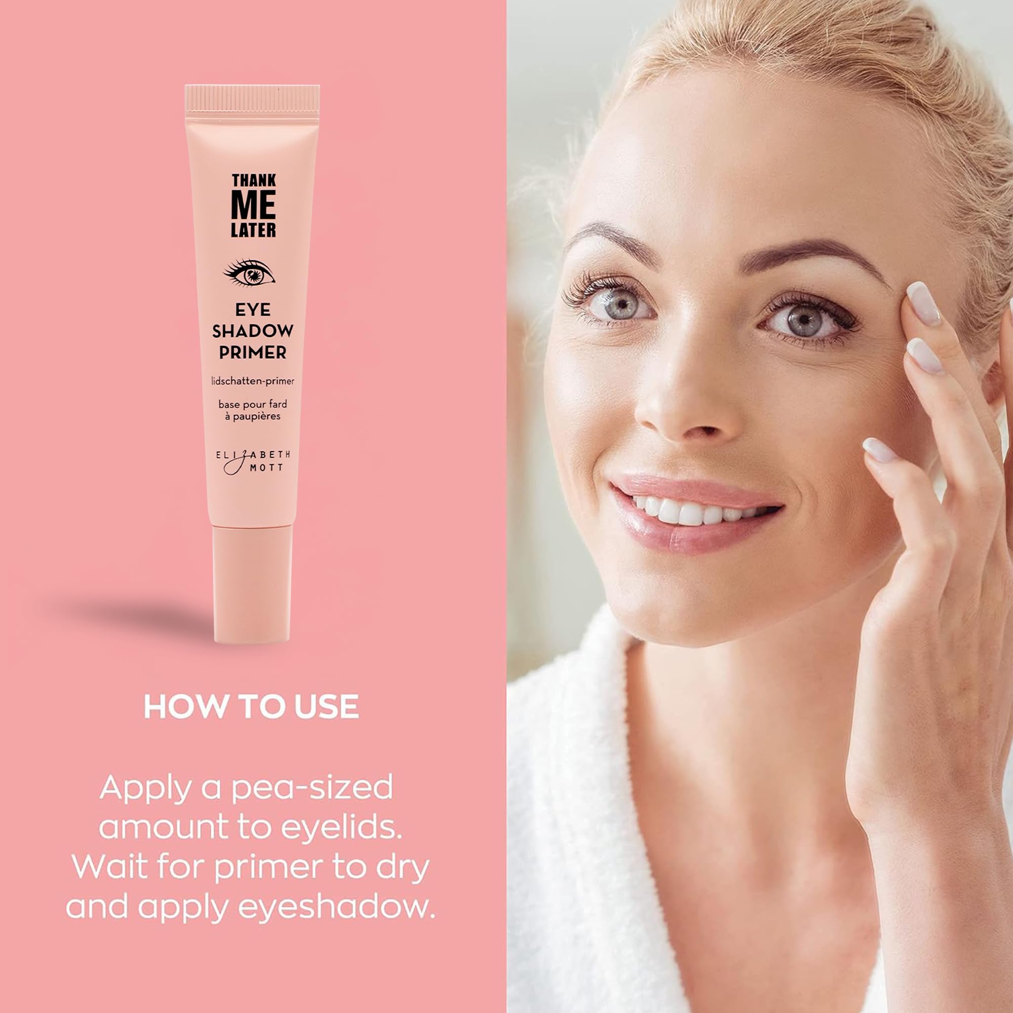 Elizabeth Mott Thank Me Later Eye Primer - Long-Lasting, Eyeshadow Primer Base for Oily Lids & Crease-Free Wear - Smudge-Proof, Lightweight, Cruelty-Free - 10g