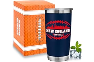 GYOTHRIG Football Fan 20 Oz Insulated Travel Coffee Cup Mug Tumbler with Lid England Themed Merch Shop Men Women Sport Stuff Gear Patriot Team Decor Accessories Husband Boyfriend BF Dad Christmas Birthday Gift