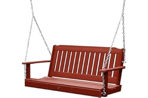 highwood Lehigh Porch Swing, 5 Feet, Rustic Red