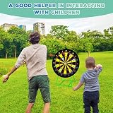 FHNSEL Kids Dart Board Set Double Sided with Bracket 12 Sticky Balls 6 Darts view 6