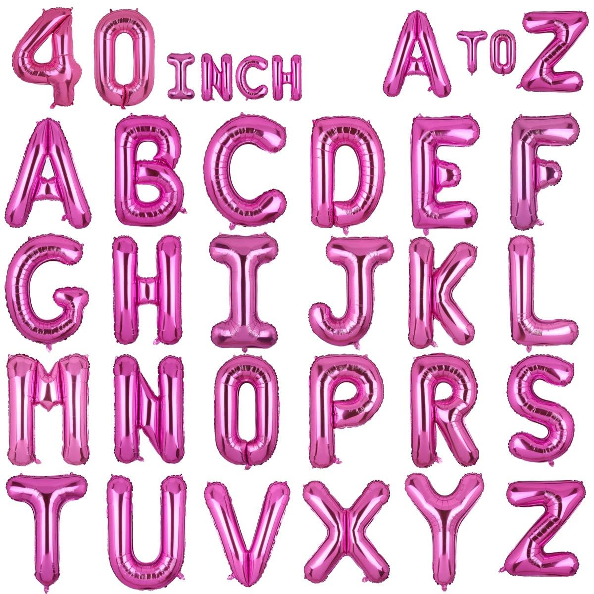 40 Inch Giant Pink Letter A Foil Helium Balloons Big Single Mylar Balloon Birthday Party Decoration Supply Baby Shower (Pink A)