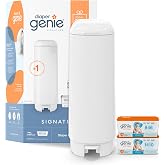 Diaper Genie Signature Pail Gift Set with 2 Easy Roll Refills, 48 bags | Signature pail registry gift set includes Easy Roll tear-off bags holding up to 2,256 newborn diapers in total.