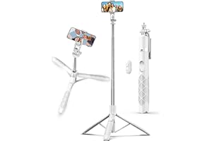 71" Cell Phone Selfie Stick Tripod, Smartphone Tripod Stand with Remote, Extendable Travel Phone Tripods Compatible with iPho