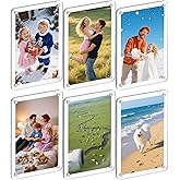 Dooiclear 6 Pack Magnetic Picture Frame for Fridge, 4x6 Inch Photo Frame for Refrigerator, Double Sided Clear Photo Frame, Acrylic Picture Magnet Frame for Home, School, Office