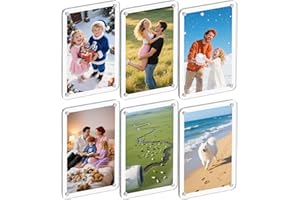 Dooiclear 6 Pack Magnetic Picture Frame for Fridge, 4x6 Inch Photo Frame for Refrigerator, Double Sided Clear Photo Frame, Acrylic Picture Magnet Frame for Home, School, Office