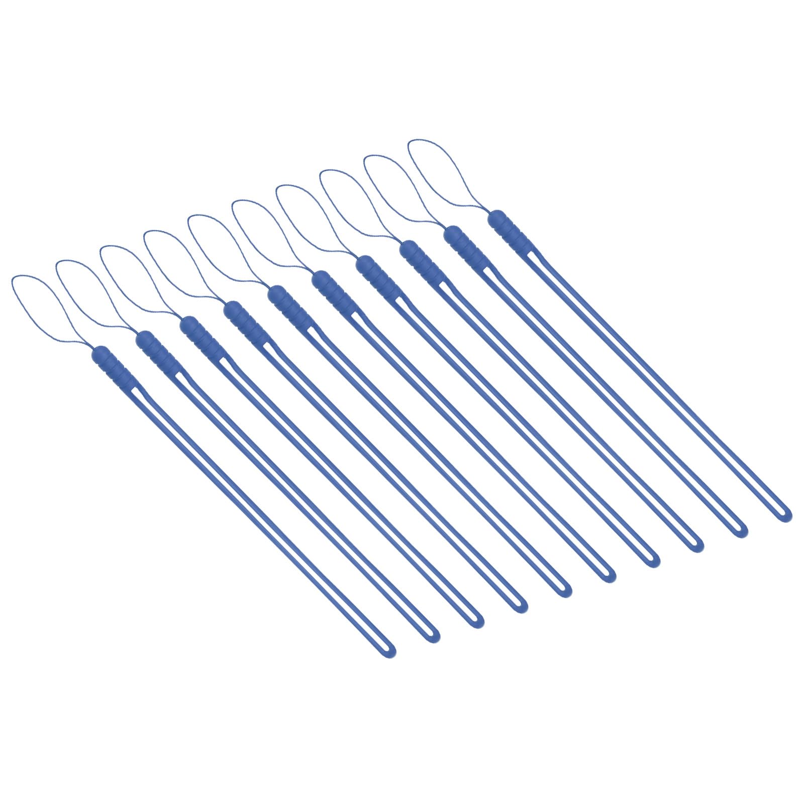 PATIKIL 10pcs Wrist Lanyard Straps for Phone, Silicone Wrist Hand Lanyards for Pen Umbrella Camera Keys Keychain ID Card, Light Blue