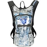 Zavothy Rave Hydration Backpack with 3L Bladder, Colorful Festival Hydration Pack with Side Pockets, Lightweight Water Backpack for EDM, Music Festivals, Hiking &amp; Cycling