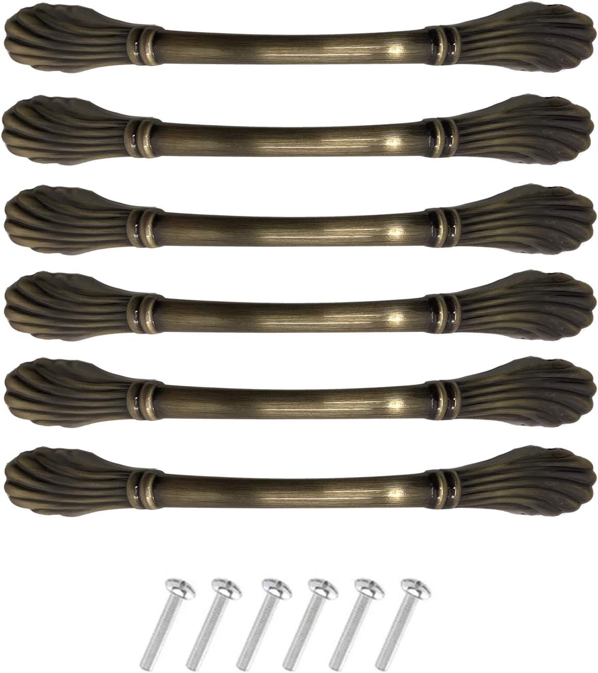 KanDery 6PCS Vintage Cabinet Handles, Chic Drawer Handles, Furniture Door Pull Handles, Antique Kitchen Cupboard Handles