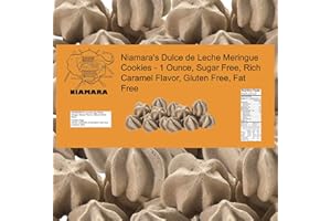 Niamara's Dulce de Leche Meringue Cookies Sugar Free, 1 Ounce - Rich Caramel Flavor Meringue Delight - Naturally Flavored, Low-Calorie Treat