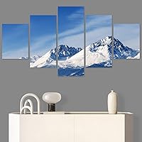 SIGNWIN 5 Panel Canvas Wall Art Modern Art Forest Minimalist Multicolor Nature Photography Relax/Calm for Home Decorations Ready to Hang - 60