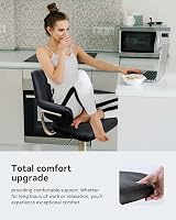 HNNHOME Modern Emper Padded Swivel Faux Leather Bar Stool Cream view 4