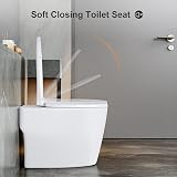 Pipishell Soft Close Toilet Seat White Oval Top Fix Stainless Hinges view 3