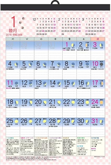 Amazon 16年版 壁掛 エヌ プランニング 壁掛カレンダー 旧暦生活 陰暦付 Ck 25 カレンダー 文房具 オフィス用品