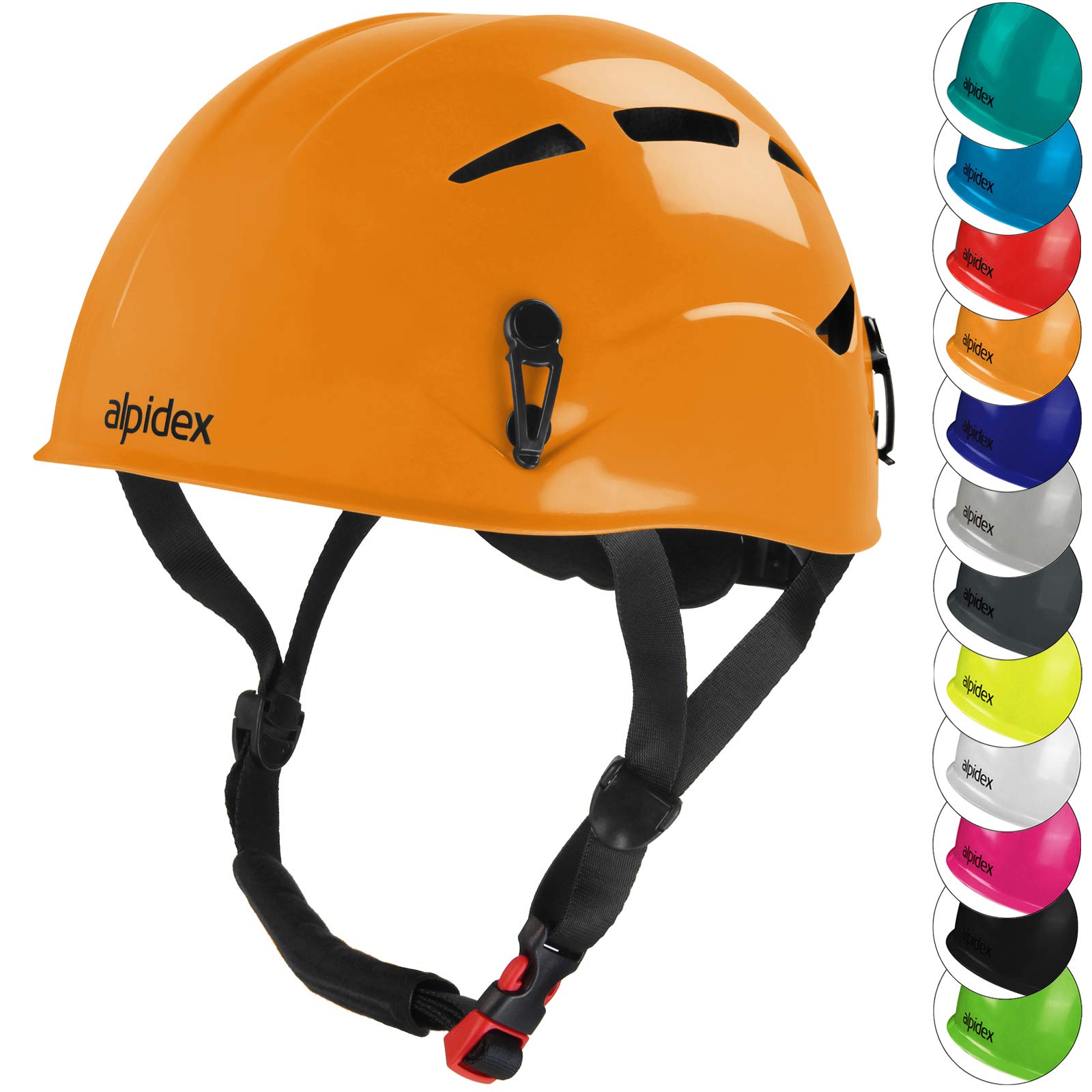 ALPIDEX Universal Climbing Helmet for Teenagers and Adults EN12492 Safety Helmet in, Colour:sunset orange