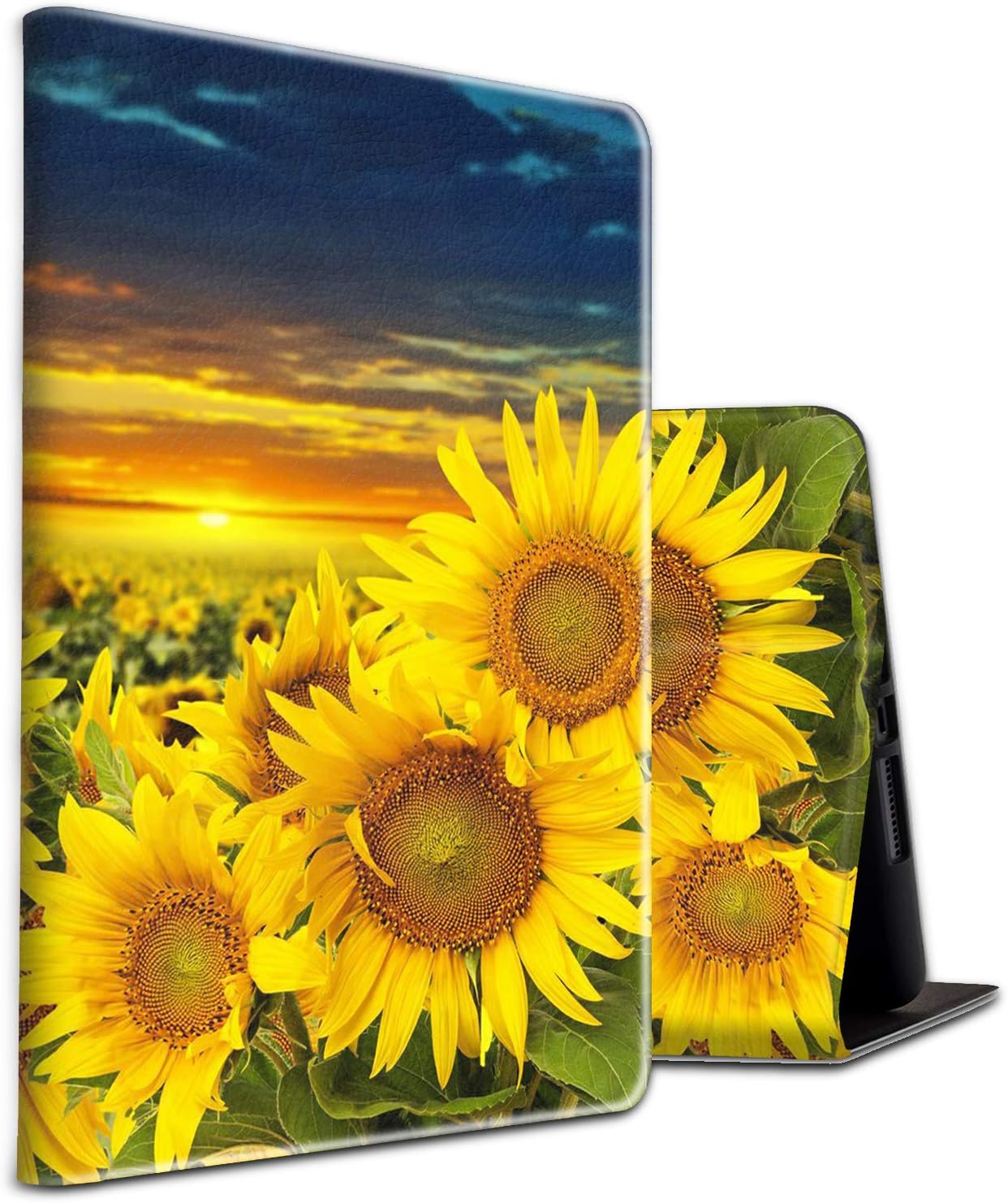 Skyfree 2018 iPad Pro 11 Case,Slim Lightweight Soft TPU Back Cover Muti-Viewing Angle Stand Case with Auto Sleep/Wake for iPad Pro 11 inch,Sunflower Fields