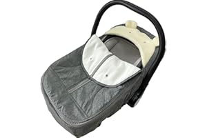 FOCEFEC Carseat Cover for Winter, Baby Car Seat Cover with Shield Protect Boys&Girls from Cold Weather, Baby Winter Essentials - Grey