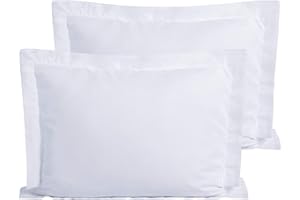 FLXXIE Microfiber Standard Pillow Shams Set of 2, Fade, Wrinkle and Shrinkage Resistant Soft Pillow Covers with Envelope Closure Euro Sham Covers (White, 20 x 26 Inches)