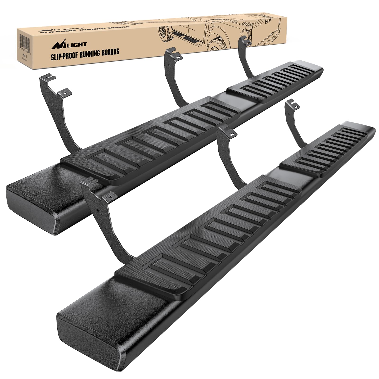 Photo 1 of Nilight Running Boards for 2022 2023 2024 2025 Toyota Tundra Crewmax Cab 4 Full Size Doors 6 Inch Side Step Nerf Bars Black