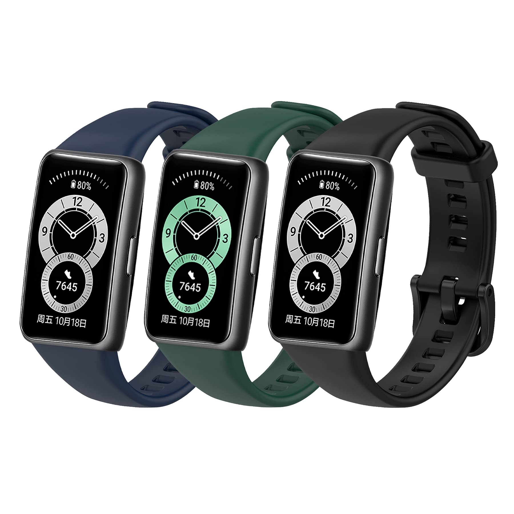 MIJOBS Replacement Strap for Huawei Band 6 Waterproof and Breathable Silicone Strap Sports Strap Compatible with Huawei Band 6/6Pro, Honor Band 6