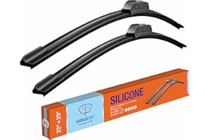 WOWIPER 22"+20" Silicone Wiper Blades Replacement for Toyota Tacoma 2022-2017/Jeep Compass 2017-2007/Chevy Malibu 2008-2004,22 and 20 inch Windshield Wiper Blades for My Car (Set of 2)