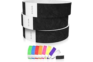 600 WristCo Black Tyvek Wristbands for Events - Comfortable Tear Resistant Paper Bracelets ID Wrist Bands for Concerts Festivals Admission Party Identification