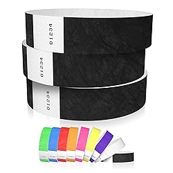 600 WristCo Black Tyvek Wristbands for Events