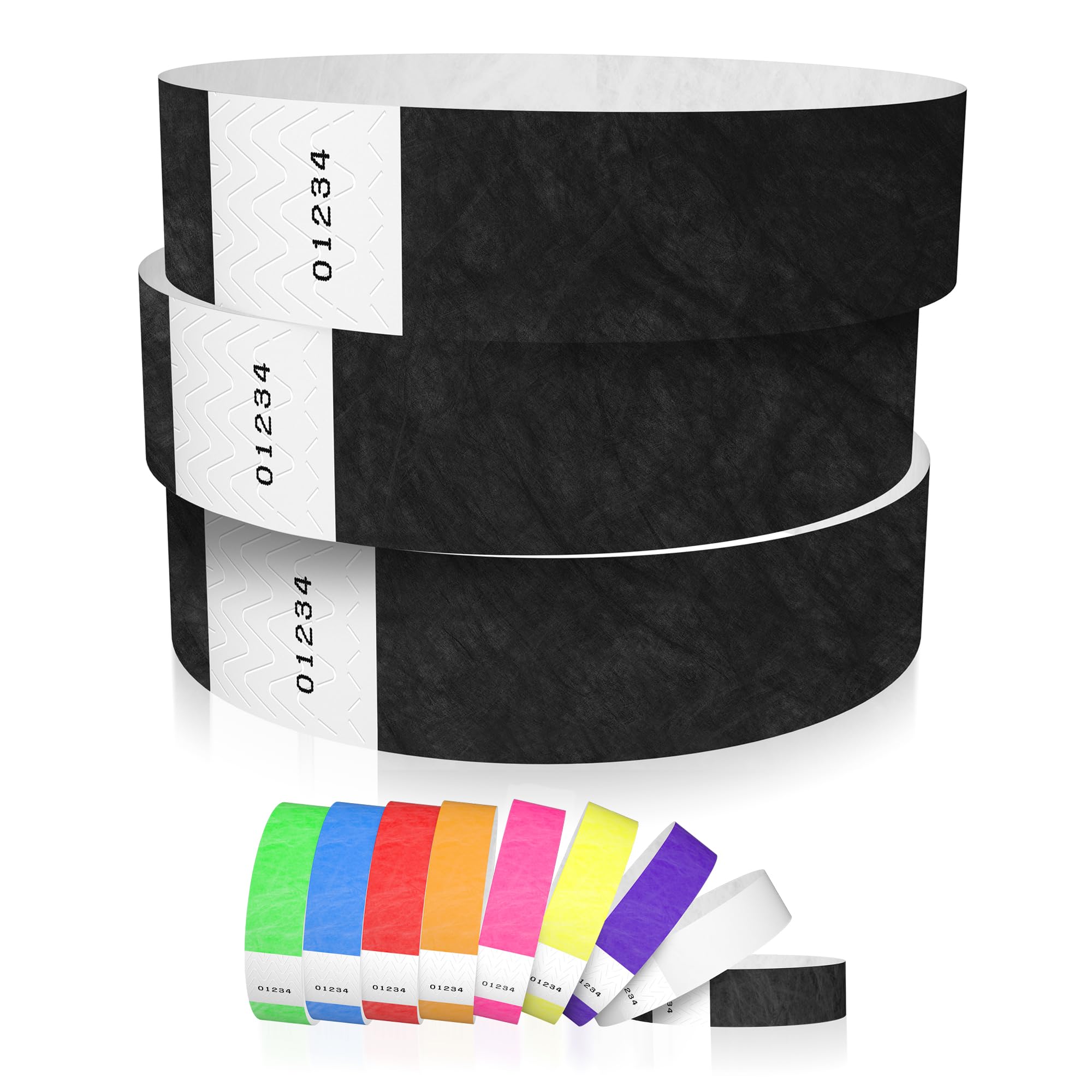 600 WristCo Black Tyvek Wristbands for Events