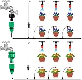 MIXC Drip Irrigation Kit 15M 50FT 1/4 Inch Tubing Water Saving Adjustable view 2