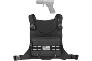 TBNBO Sports Chest Bag for Men, Tactical Backpack Fits Most Pistol, Adjustable Anti Theft Chest Pack Breathable Running Vest Pouch, Water Resistant Reflective for Workouts Motorcycle Cycling&Hiking