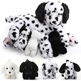 HyDren 5 Pcs Dalmatian Nurturing Dog Stuffed Animal Sets 15 Inch Soft Cuddly Dalmatian Plush Toys Nursing Mommy Dog with 4 Puppy Stuffed Animals for Kids Birthday Easter Party Gifts