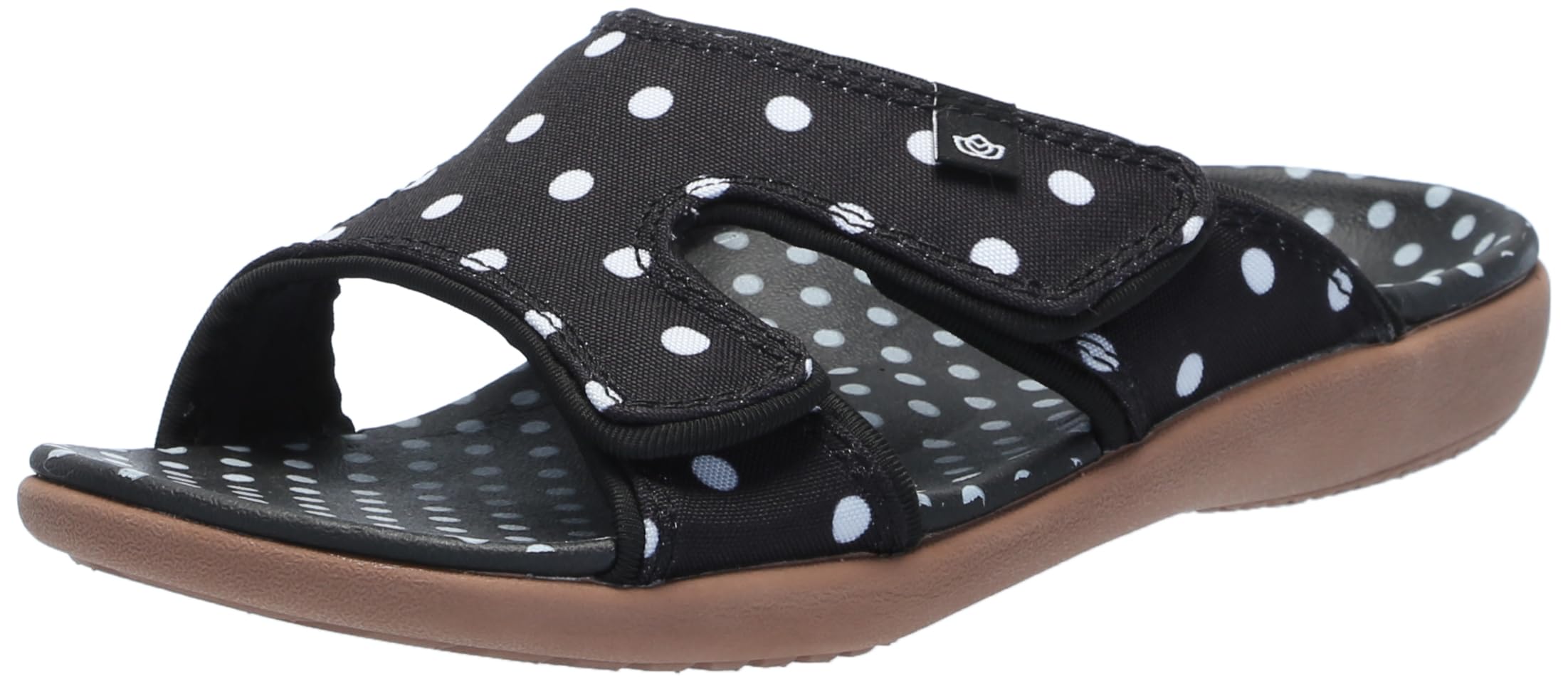 Photo 1 of ***(HEAVILY USED/ MINOR DAMAGE)***Spenco Kholo Polka Dot Women's Orthotic Slide Sandal Black - 8 Medium