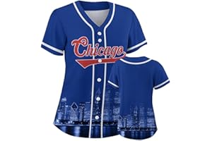 POD7IE Women Baseball Jersey City Night Skyline Apparel Button Down Shirts Sports Uniform Fans Gift for Adult Girls S-2XL